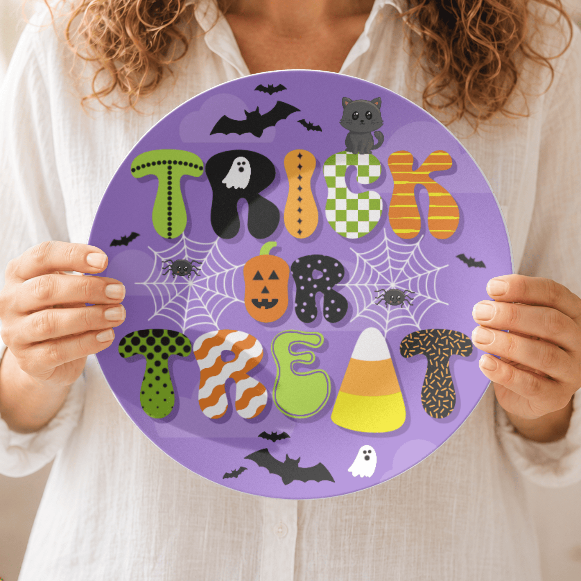 Trick or Treat Halloween Plate by Lil Plate Shop