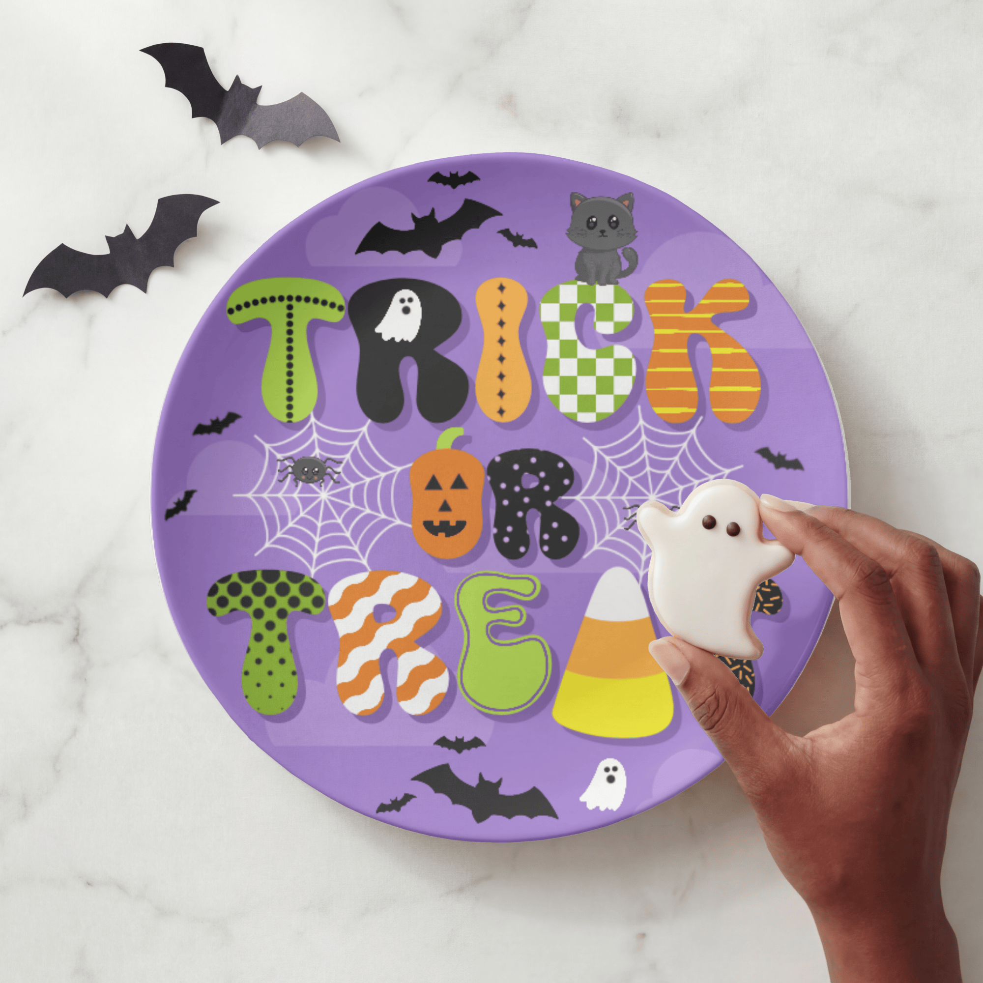 Trick or Treat Halloween Plate by Lil Plate Shop
