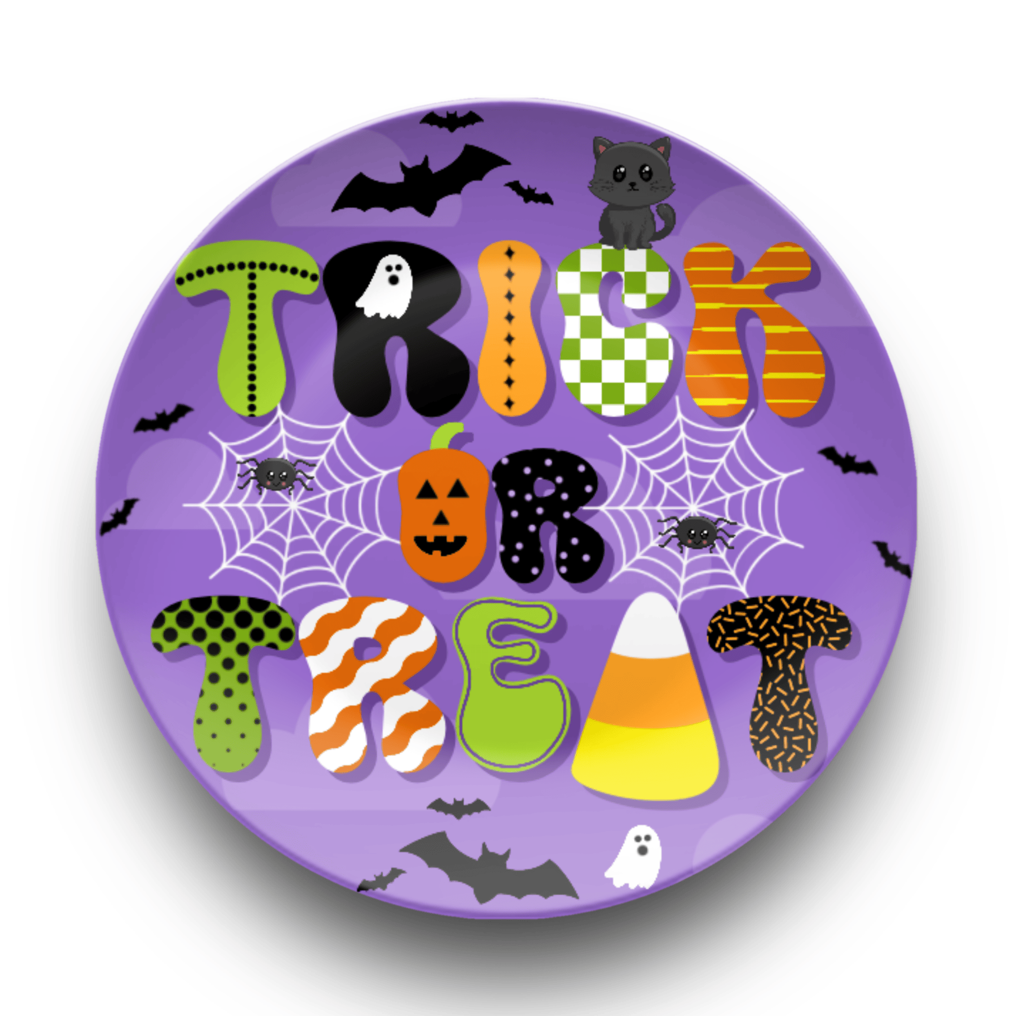 Trick or Treat Halloween Plate Plate by Lil Plate Shop