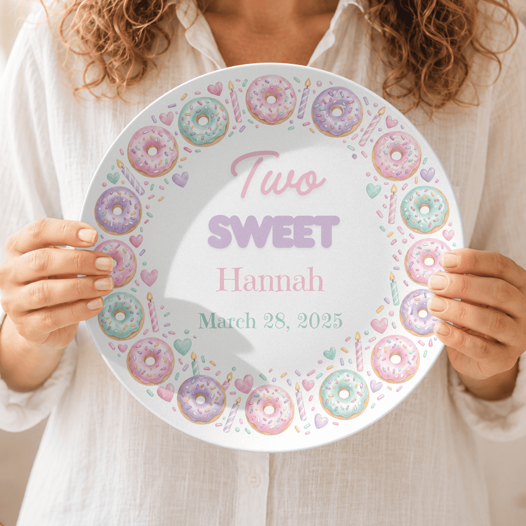Two Sweet Birthday Donut Plate by Lil Plate Shop