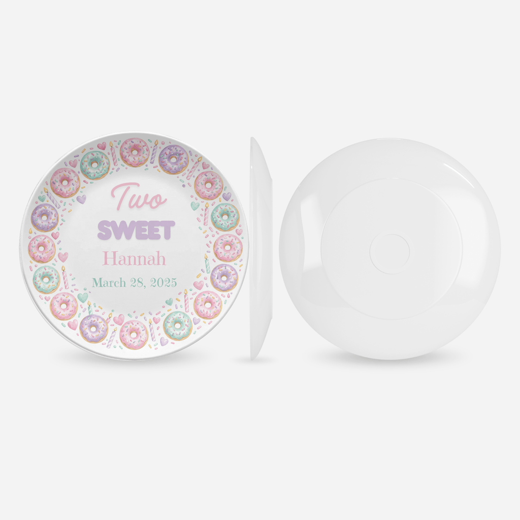 Two Sweet Birthday Donut Plate by Lil Plate Shop