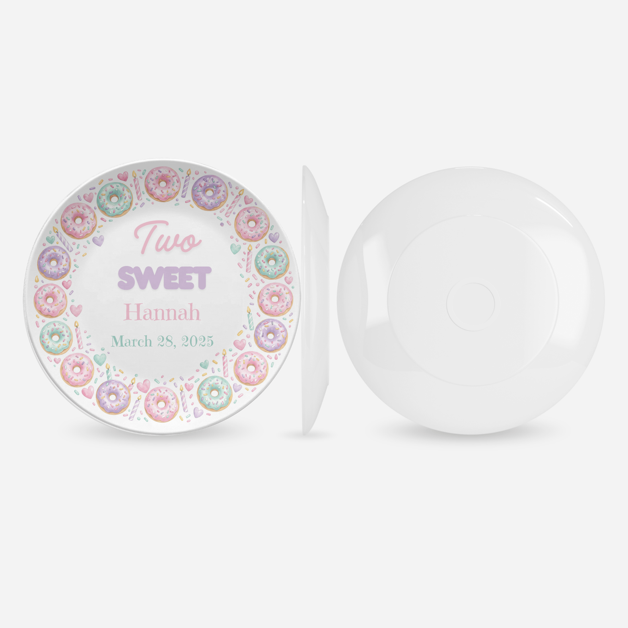Two Sweet Birthday Donut Plate by Lil Plate Shop