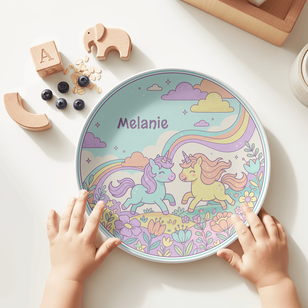 Unicorns Playing Plate by Lil Plate Shop