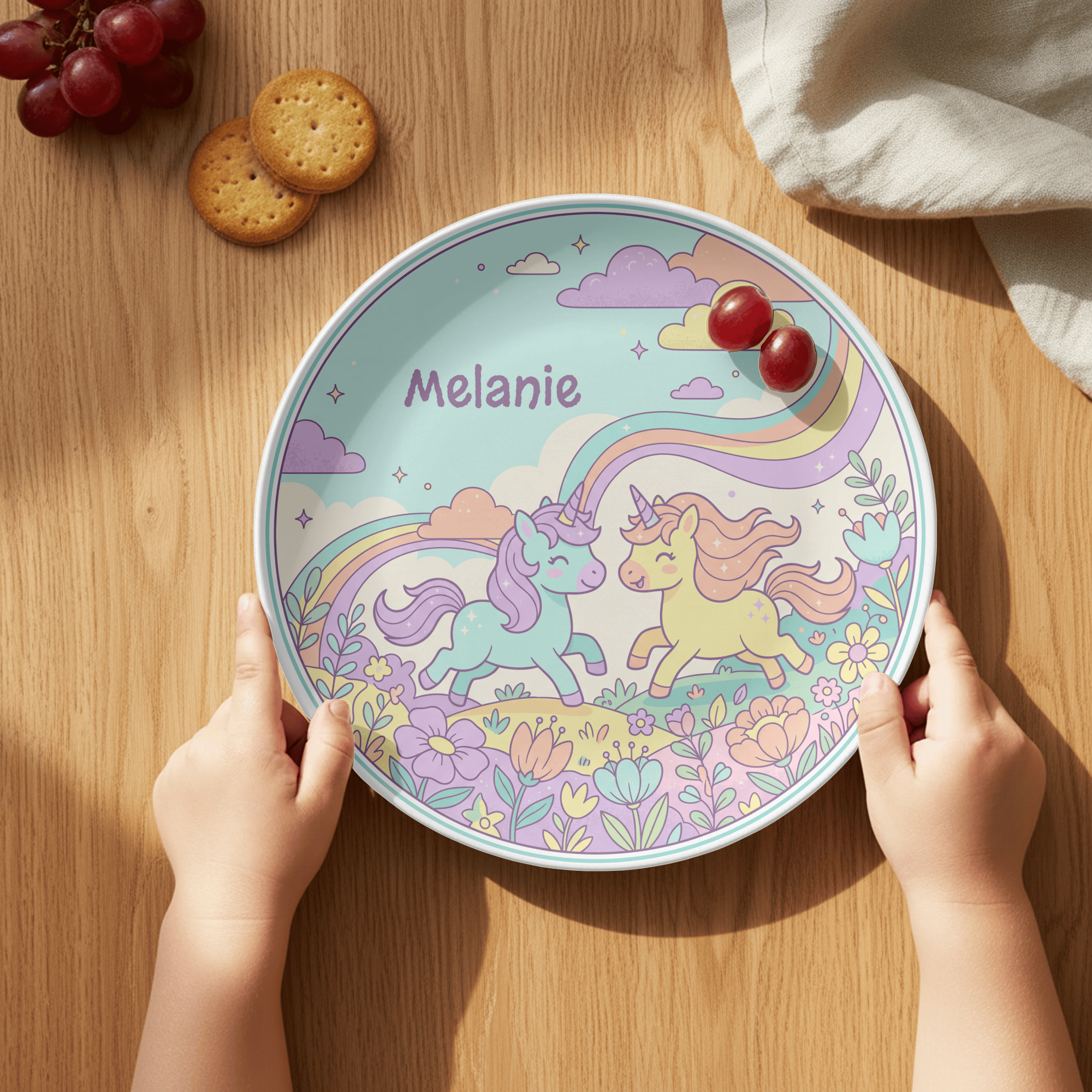 Unicorns Playing Plate by Lil Plate Shop