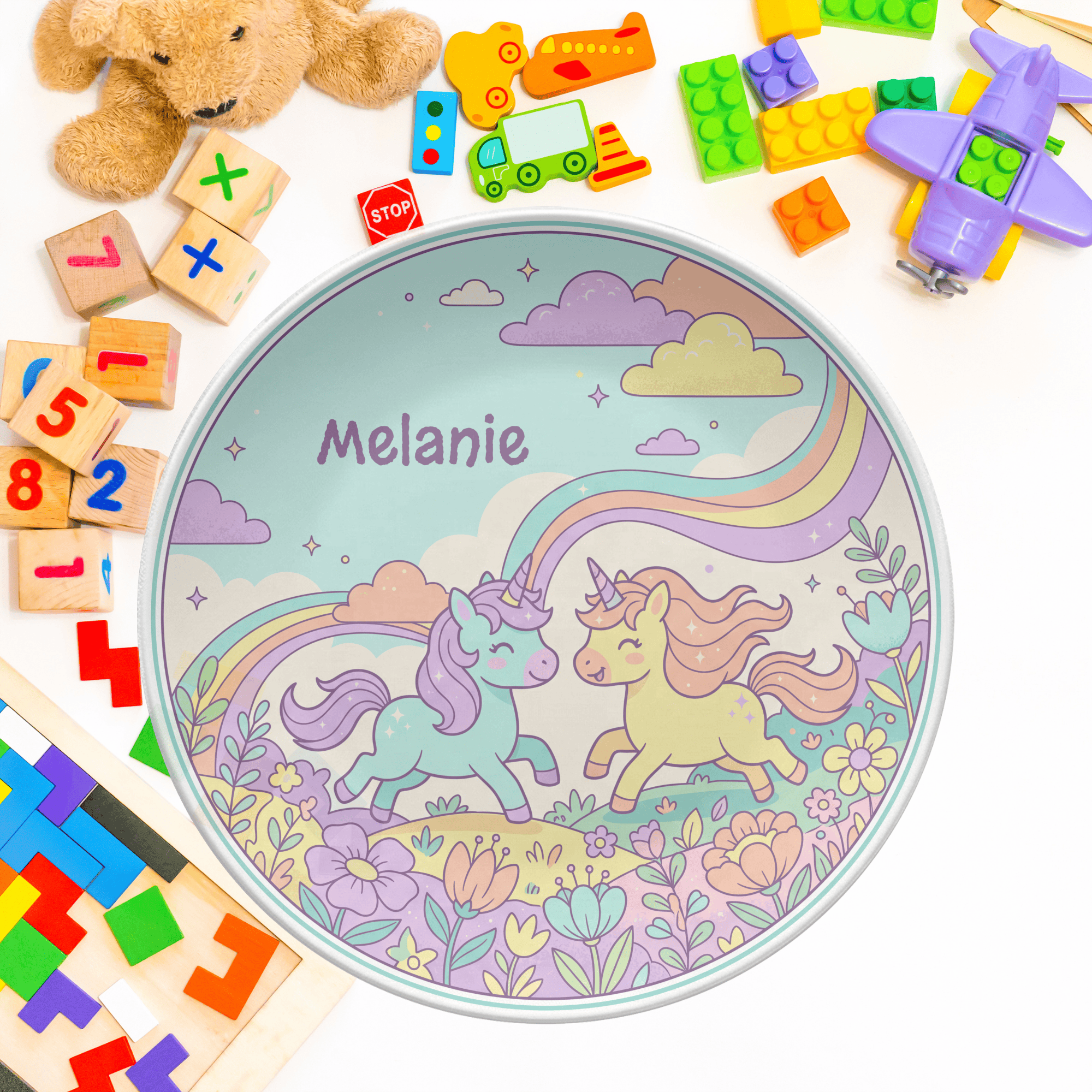 Unicorns Playing Plate by Lil Plate Shop