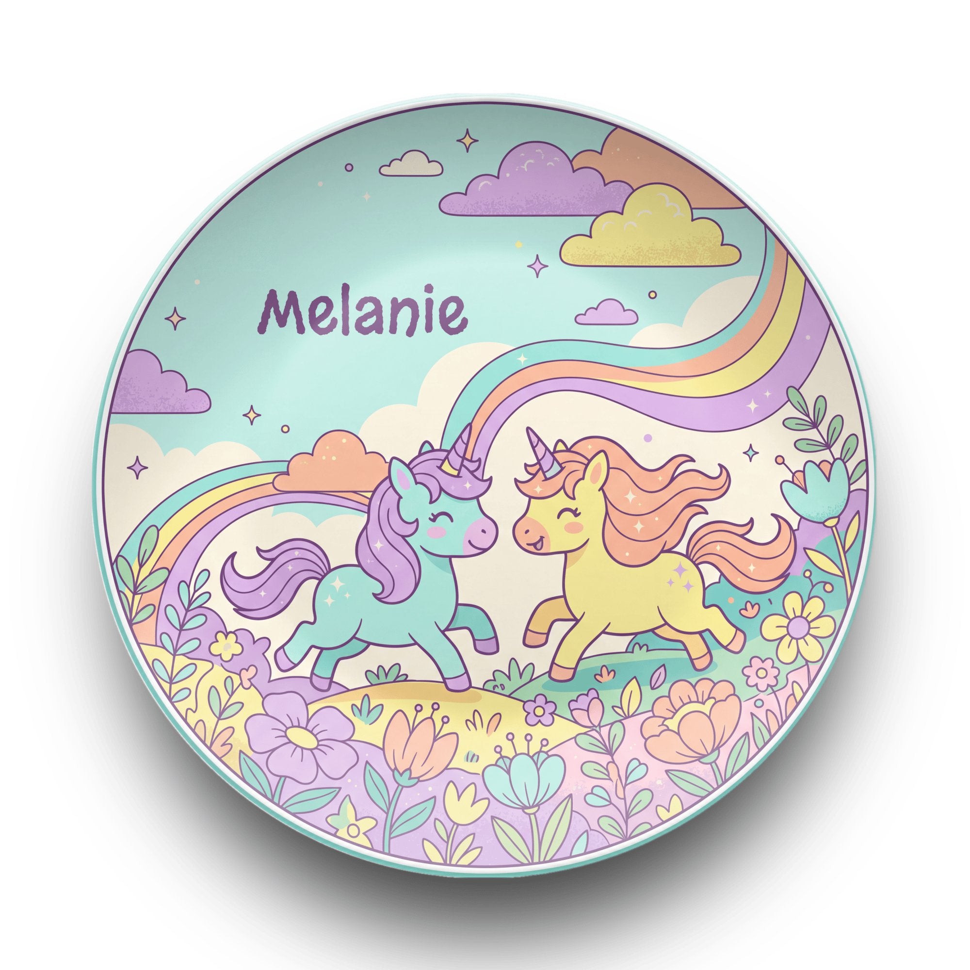 Unicorns Playing Plate by Lil Plate Shop
