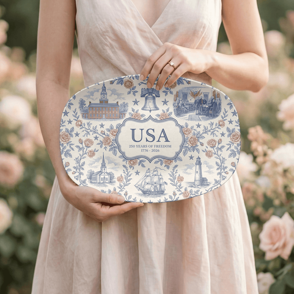 USA Patriotic 250 Bicentennial Year Platter by Lil Plate Shop