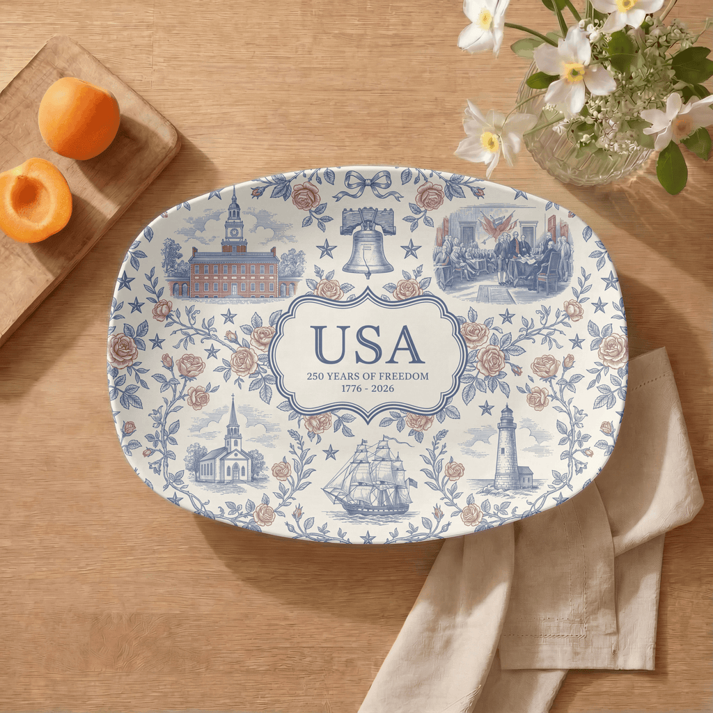 USA Patriotic 250 Bicentennial Year Platter by Lil Plate Shop
