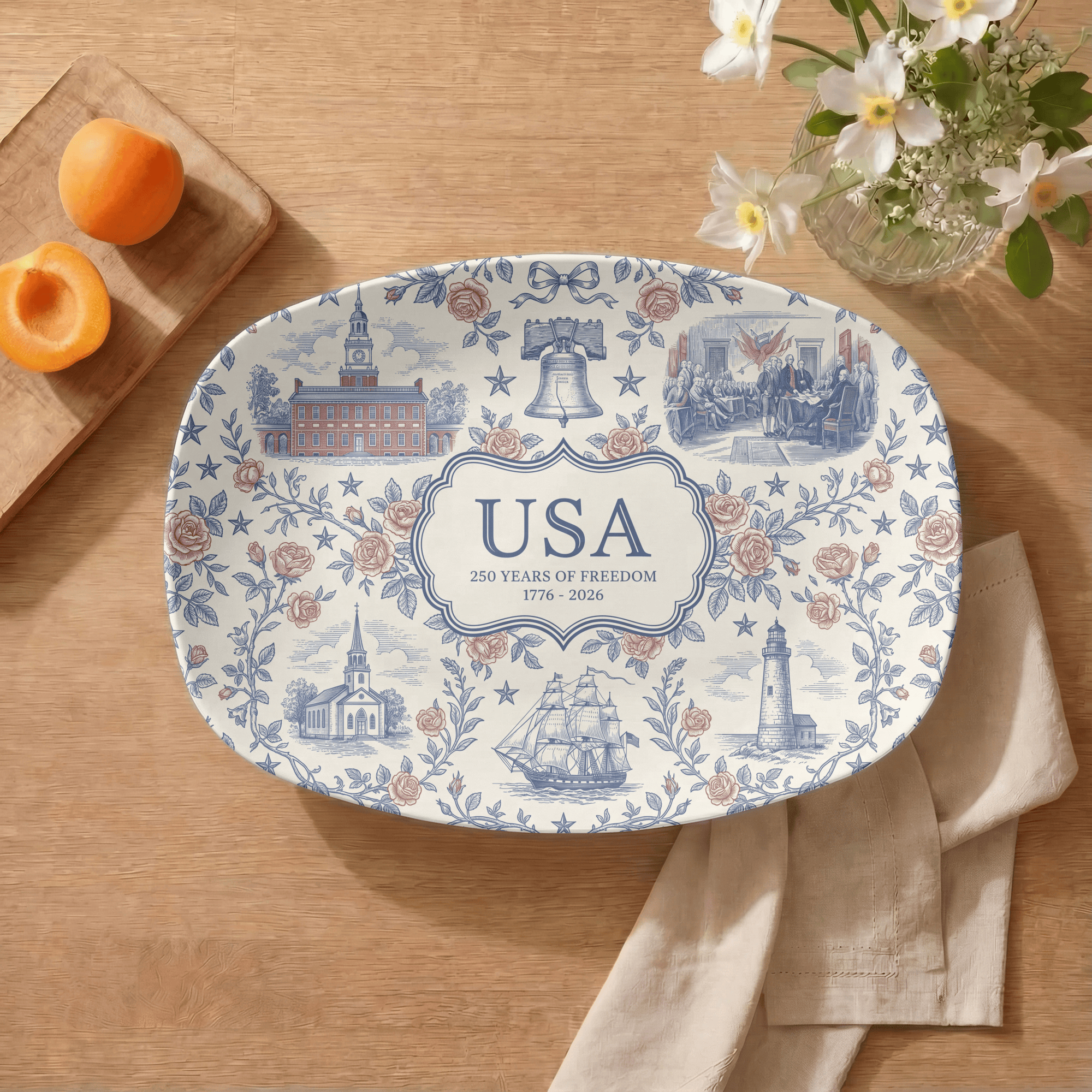 USA Patriotic 250 Bicentennial Year Platter by Lil Plate Shop