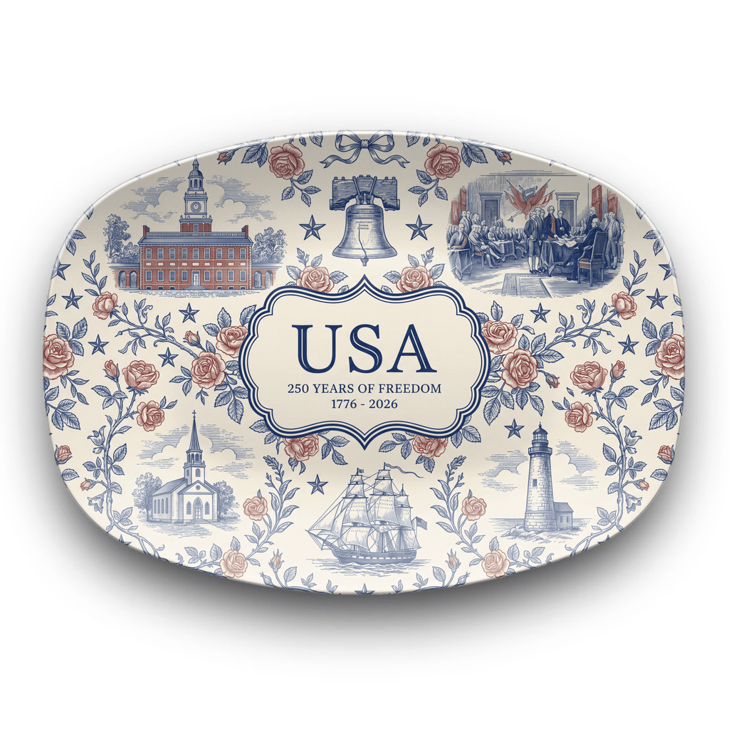 USA Patriotic 250 Bicentennial Year Platter Platter by Lil Plate Shop