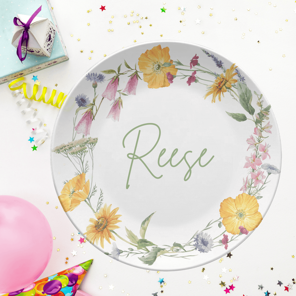Wildflower Border Name Plate by Lil Plate Shop
