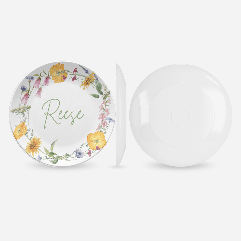 Wildflower Border Name Plate by Lil Plate Shop