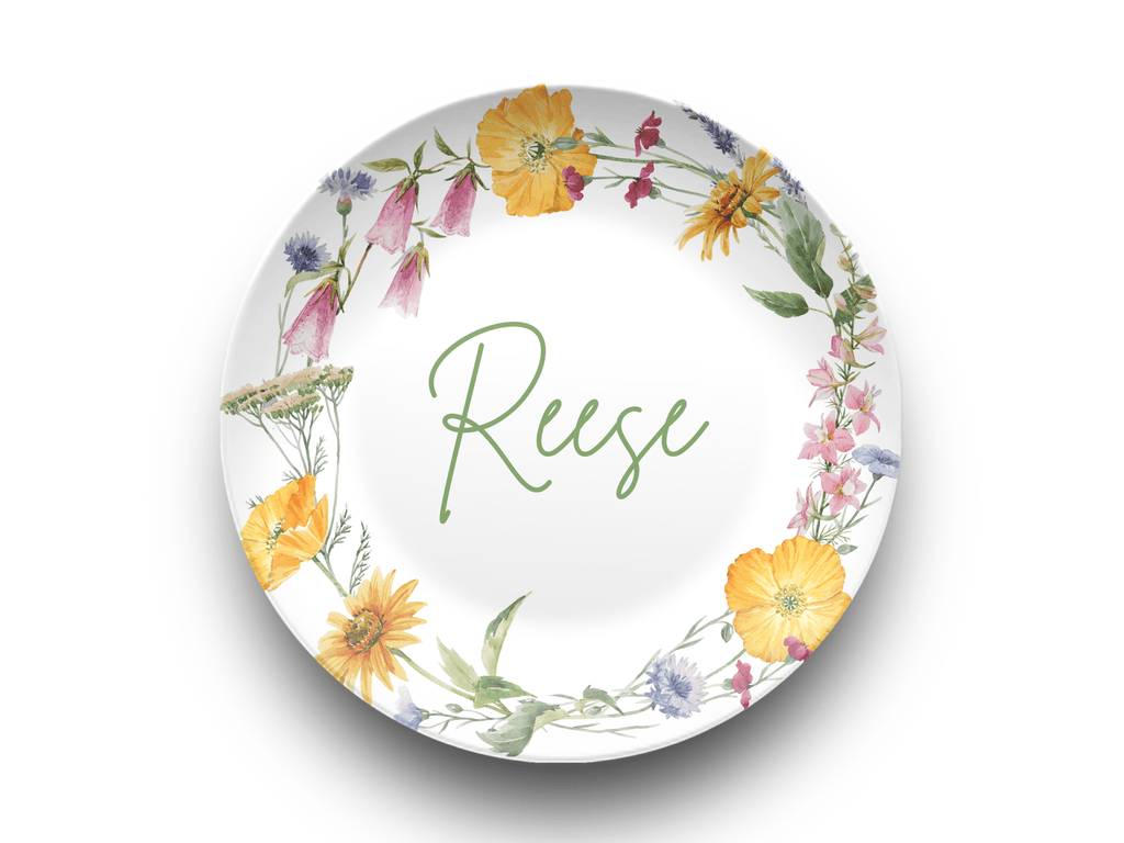 Wildflower Border Name Plate by Lil Plate Shop