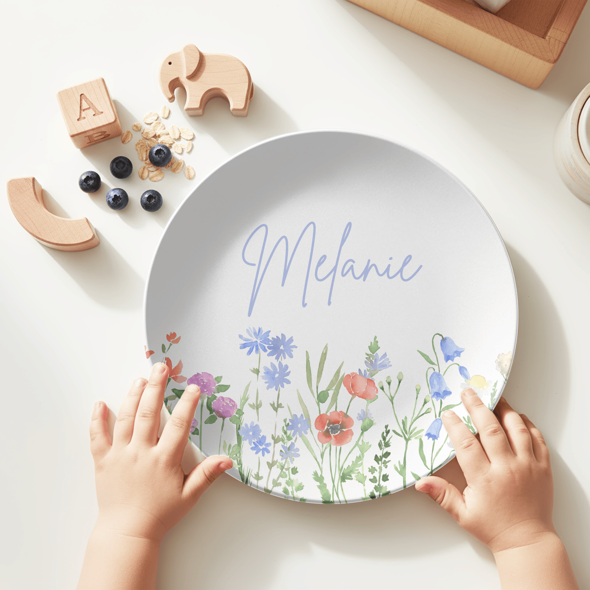 Wildflower Script Name Plate by Lil Plate Shop