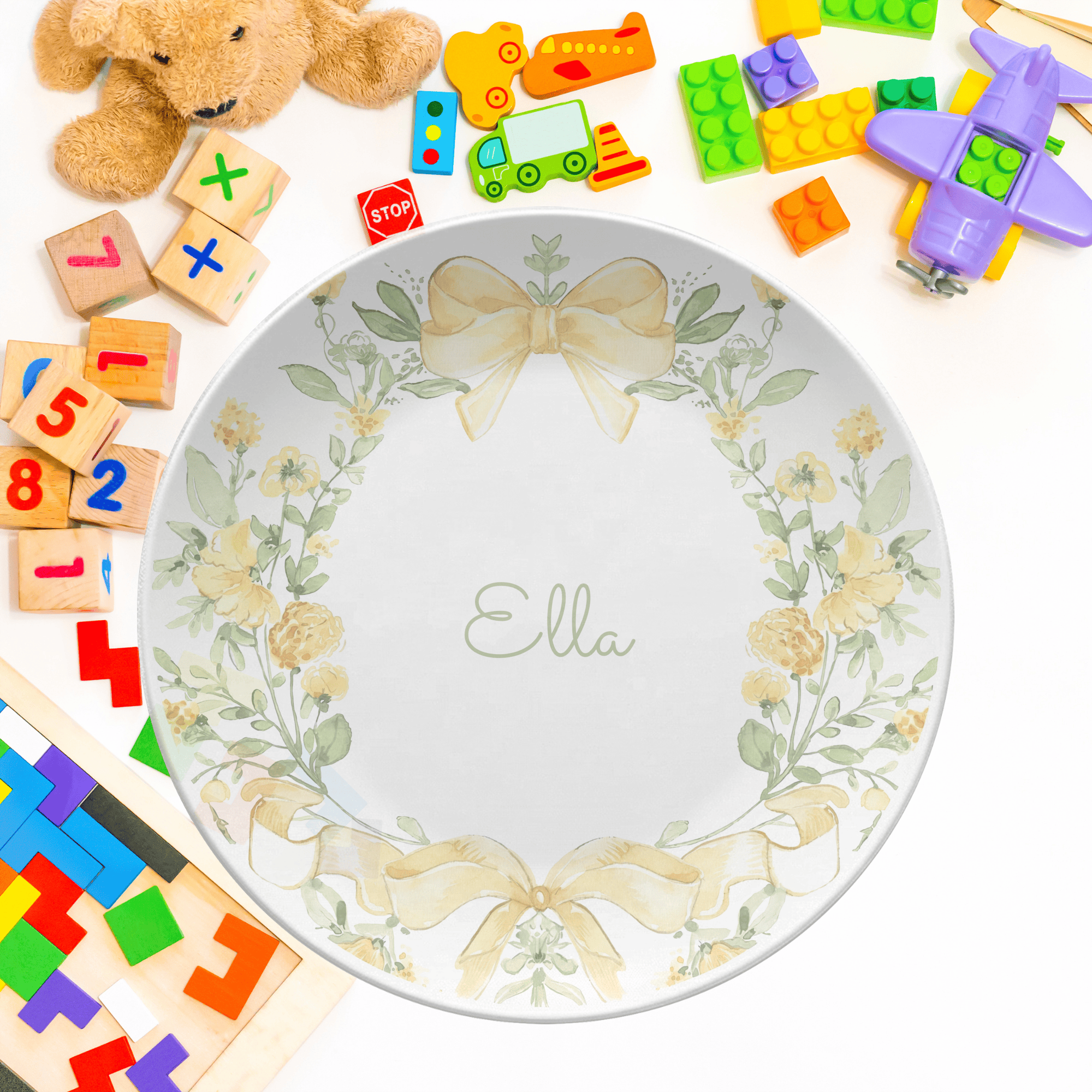 Yellow Coquette Bow Plate by Lil Plate Shop