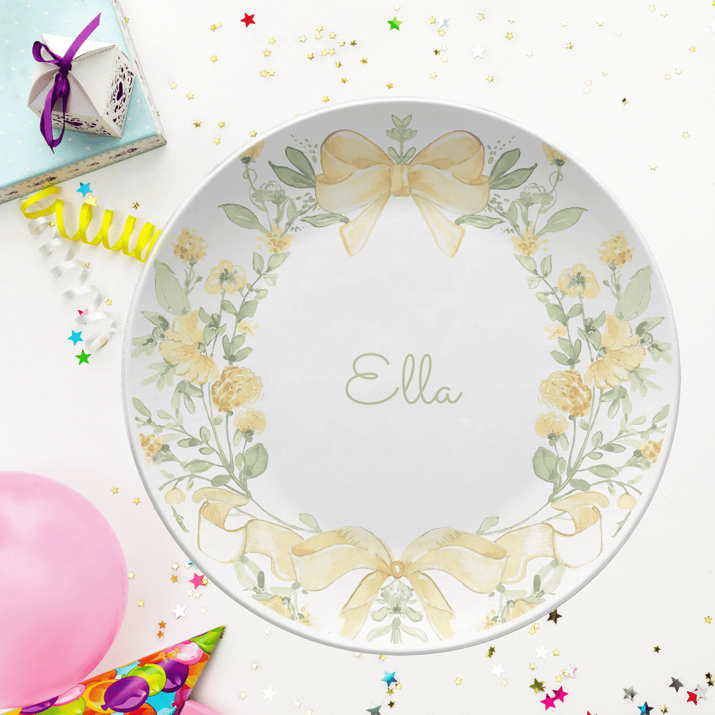Yellow Coquette Bow Plate by Lil Plate Shop