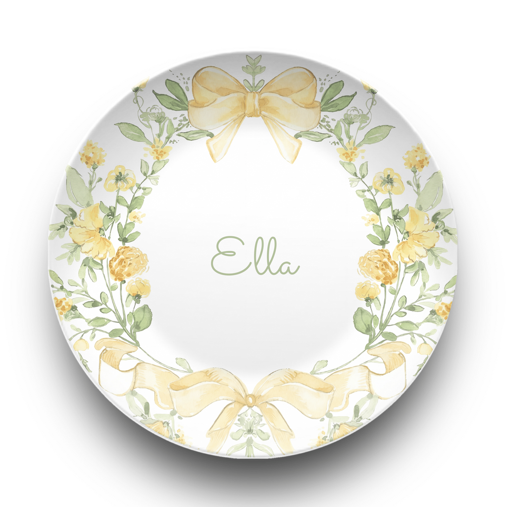 Yellow Coquette Bow Plate by Lil Plate Shop
