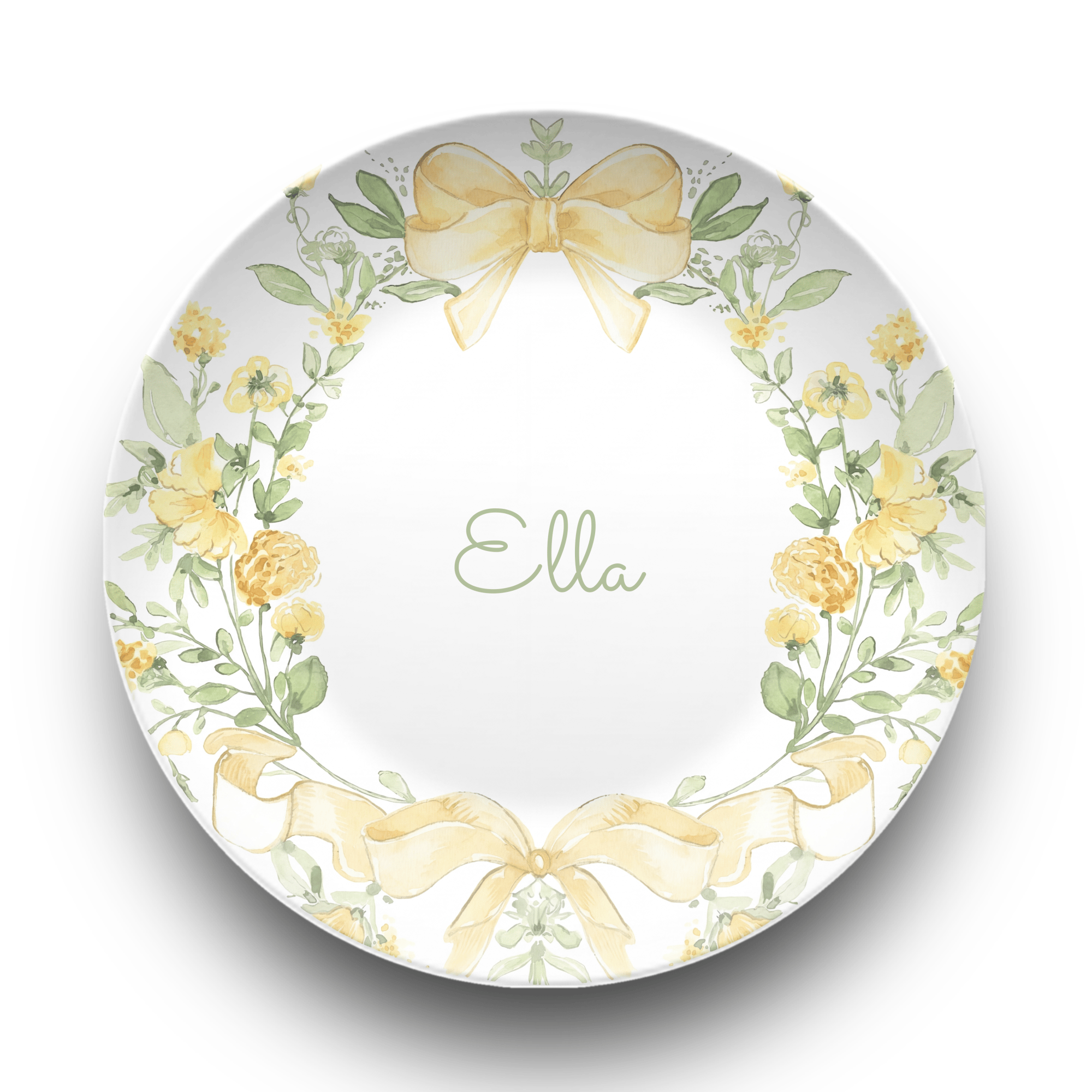 Yellow Coquette Bow Plate by Lil Plate Shop
