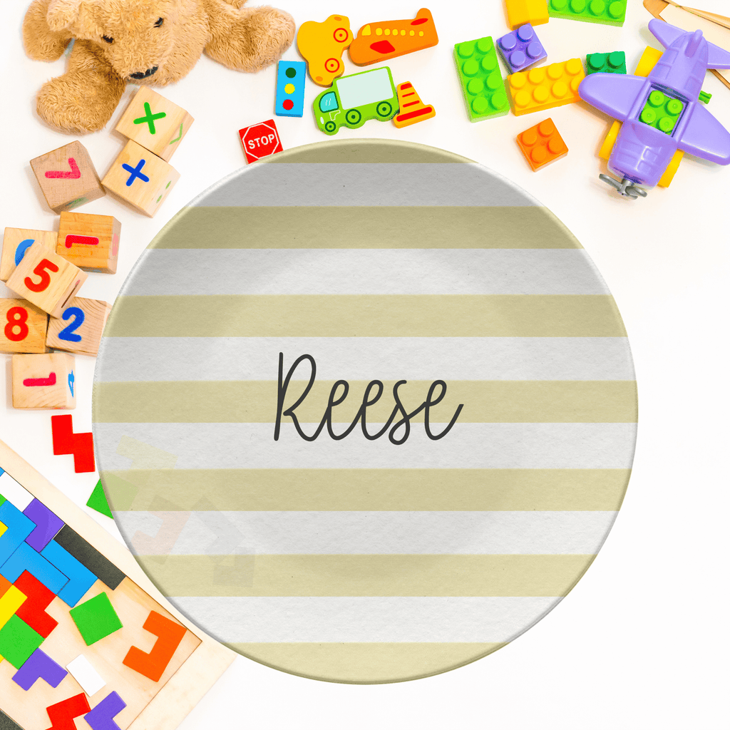Yellow Stripe Name Plate by Lil Plate Shop