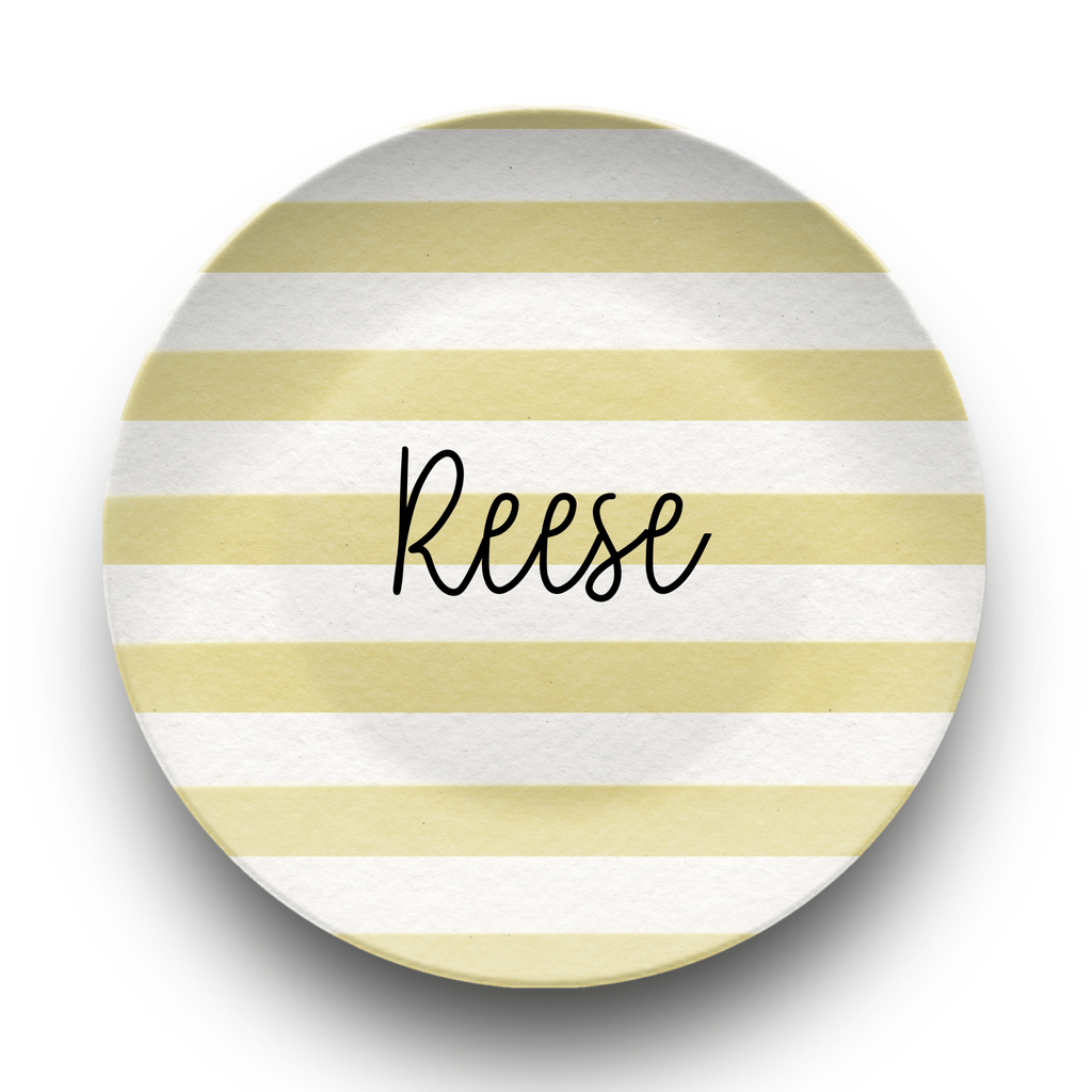 Yellow Stripe Name Plate by Lil Plate Shop