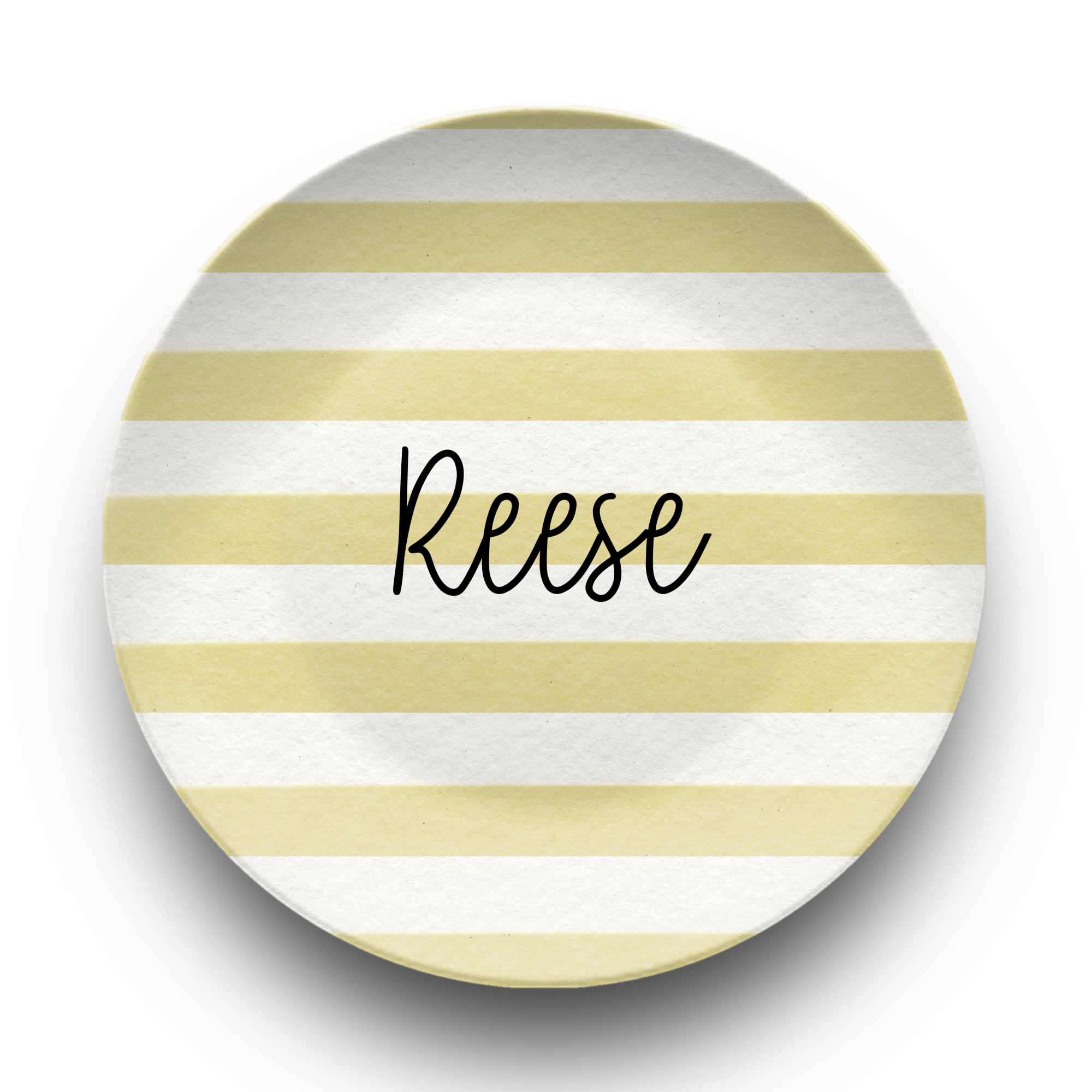 Yellow Stripe Name Plate by Lil Plate Shop