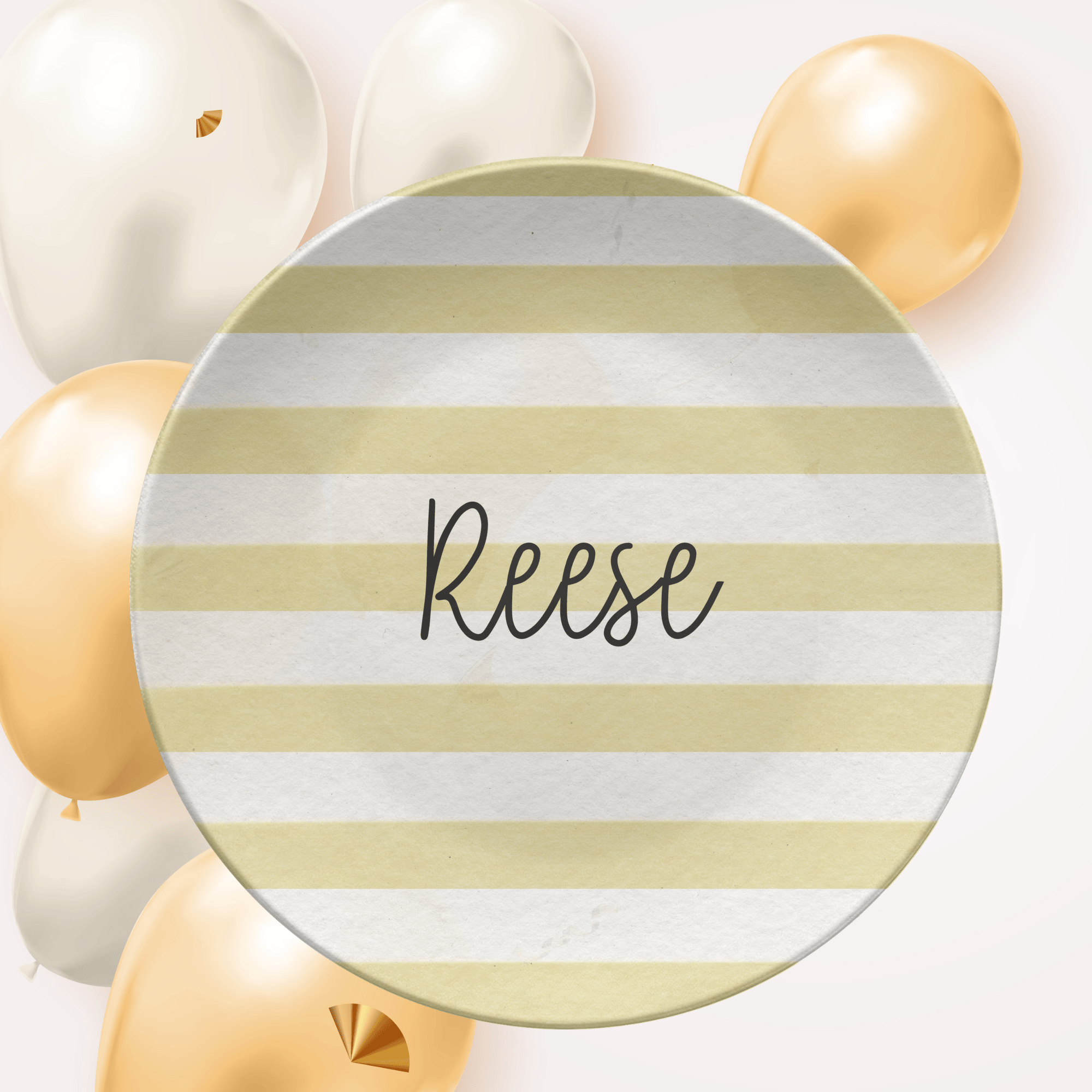 Yellow Stripe Name Plate by Lil Plate Shop