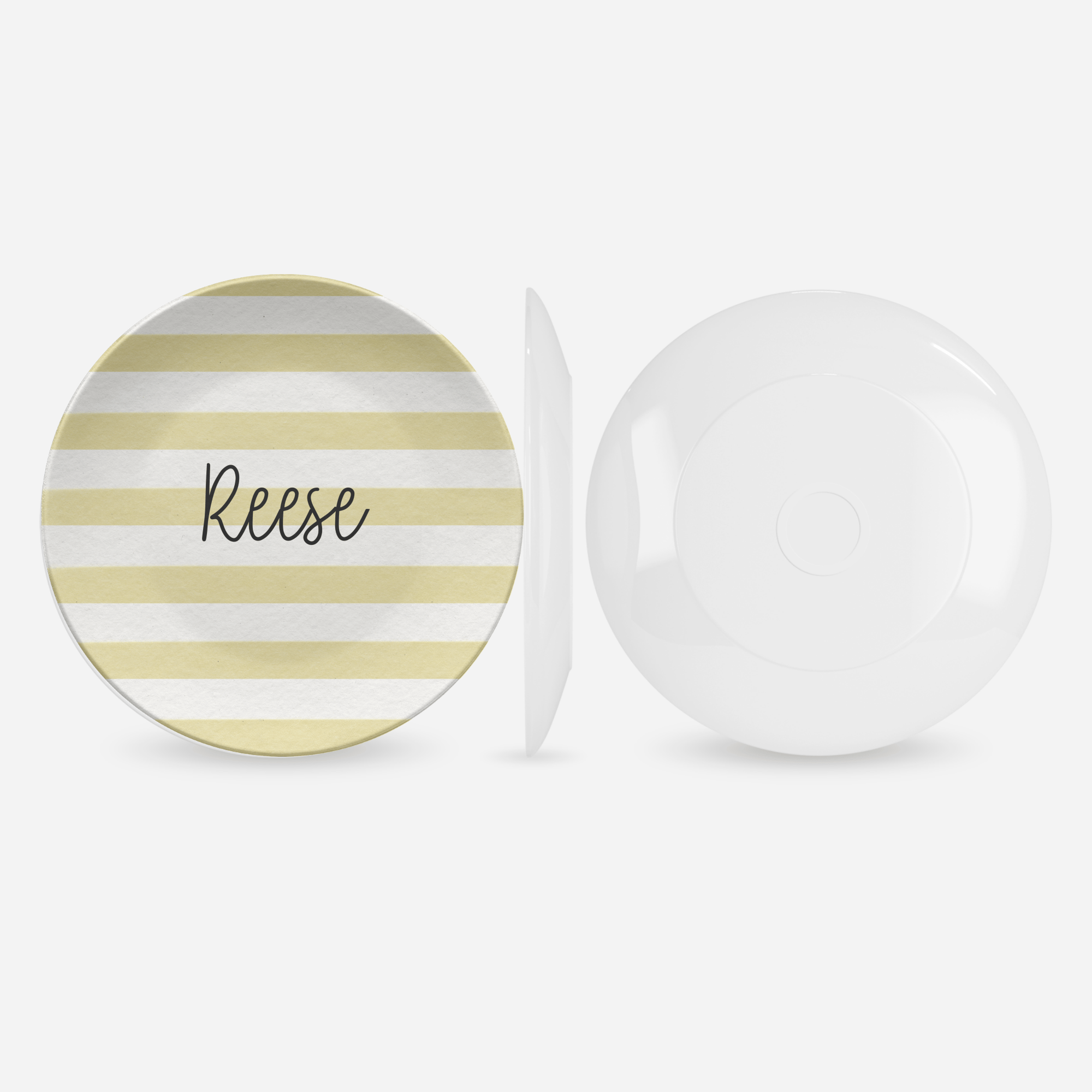 Yellow Stripe Name Plate by Lil Plate Shop
